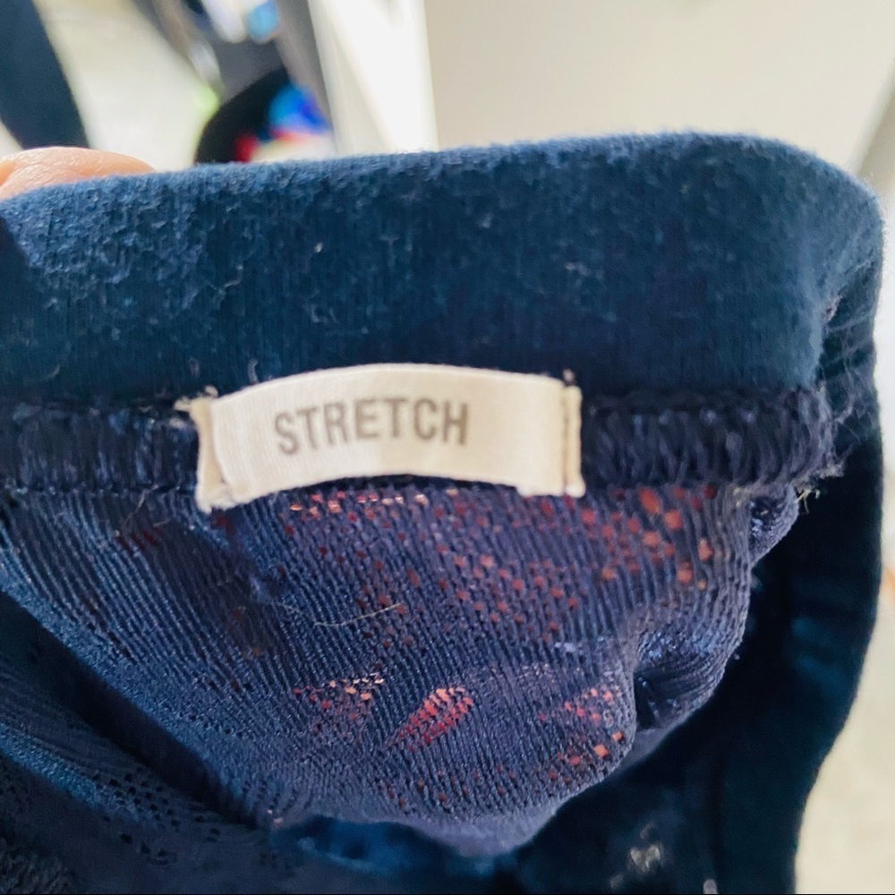 RUEHL NO.925 navy lace mesh ankle stretch leggings size medium - Picture 10 of 14